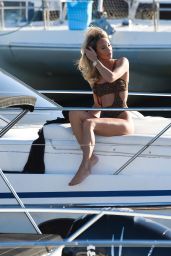 Megan McKenna in Swimsuit Sunbathing on a Boat in Tenerife 02/18/2019