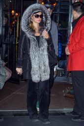 Paris Hilton in Faux-Fur-Lined Coat - Manhattan 02/17/2019