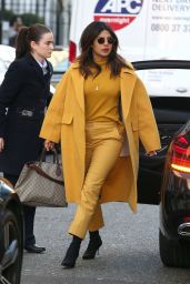 Priyanka Chopra in a Bright Yellow Pant-Suit 02/15/2019