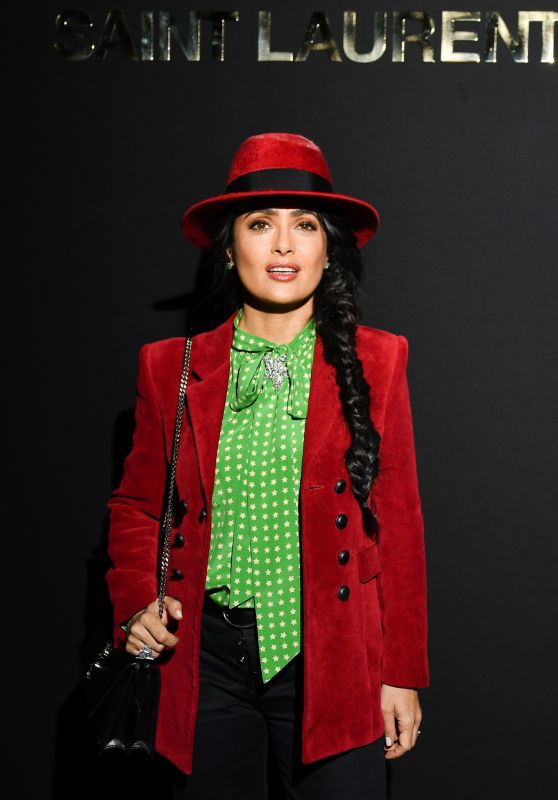 Salma Hayek – Saint Laurent Fashion Show in Paris 02/26/2019