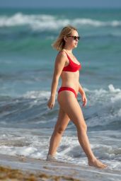 Tanya Burr in a Red Bikini 02/01/2019