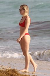 Tanya Burr in a Red Bikini 02/01/2019