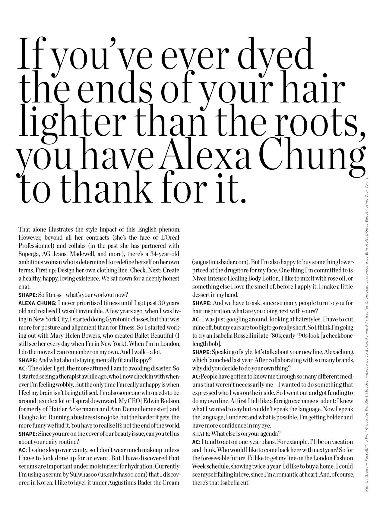 Alexa Chung - Shape Magazine Malaysia March / April 2019 Issue • CelebMafia