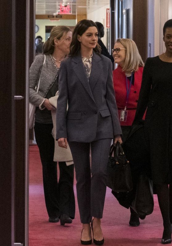 Anne Hathaway - Meets the United Nations Secretary General in New York 03/12/2019