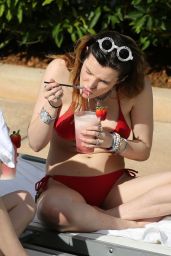 Bella Thorne in a Red Bikini 03/13/2019