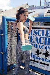 Blanca Blanco in Workout Gear - Muscle Beach in Venice 03/09/2019