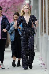 Elle Fanning - Filming a Music Video For Her New Movie "Teen Spirit" in LA