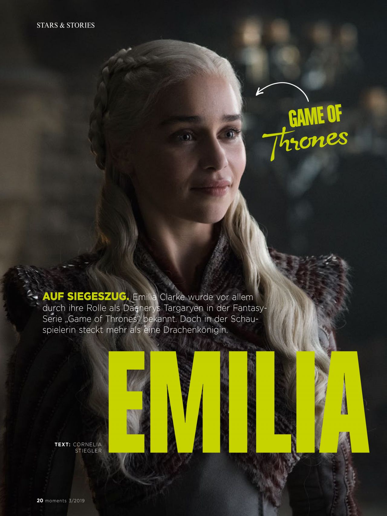 Emilia Clarke - moments Magazine March 2019 Issue • CelebMafia