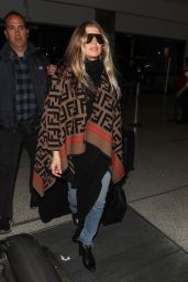 Fergie in a Fendi Poncho - LAX Airport in LA 03/19/2019