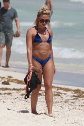 Gabby Allen in a Blue Bikini - Tulum Mexico 03/08/2019