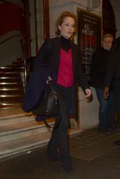 Gillian Anderson - Leaving a Theatre in London 03/13/2019