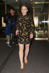 Joey King in Mini Dress Out in NYC 03/14/2019