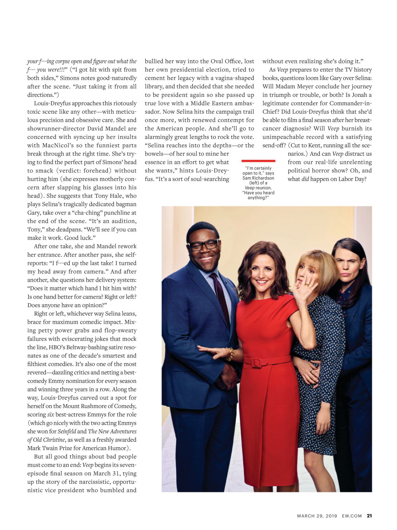 Julia Louis-Dreyfus - Entertainment Weekly Magazine March 2019 Issue