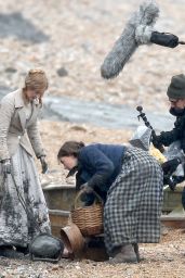 Kate Winslet and Saoirse Ronan - Filming "Ammonite" in Charmouth 03/18/2019