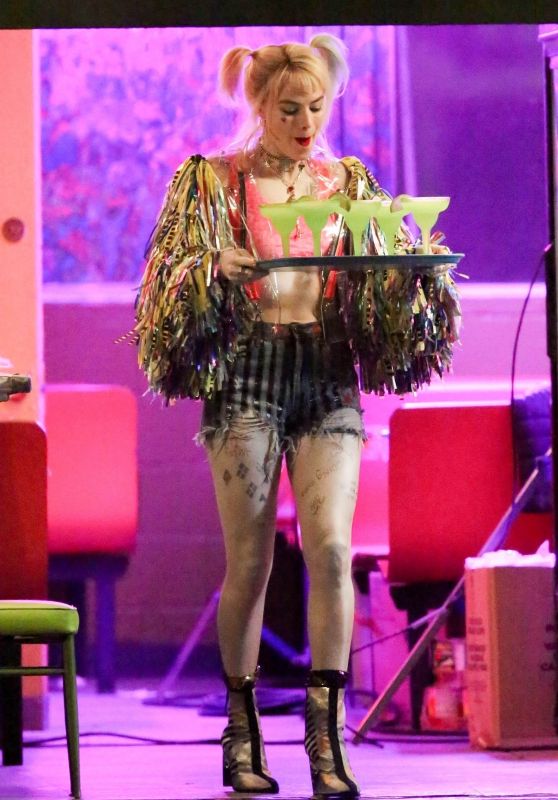 Margot Robbie Serving Margaritas - "Birds of Prey" Set in LA 03/28/2019