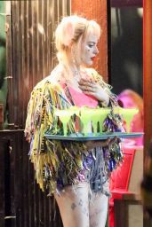 Margot Robbie Serving Margaritas - "Birds of Prey" Set in LA 03/28/2019
