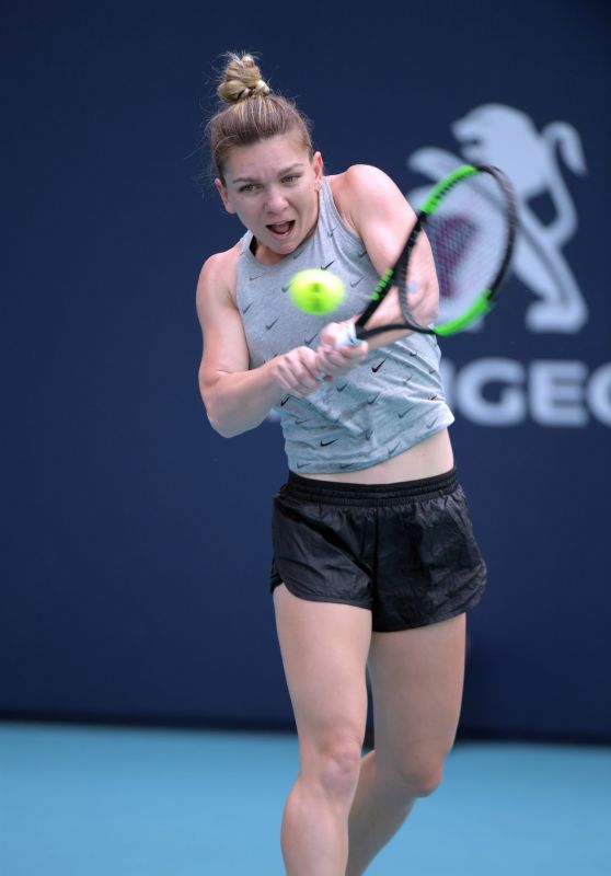 Simona Halep – Practice Prior to the Start of the Miami Open Tennis Tournament 03/16/2019