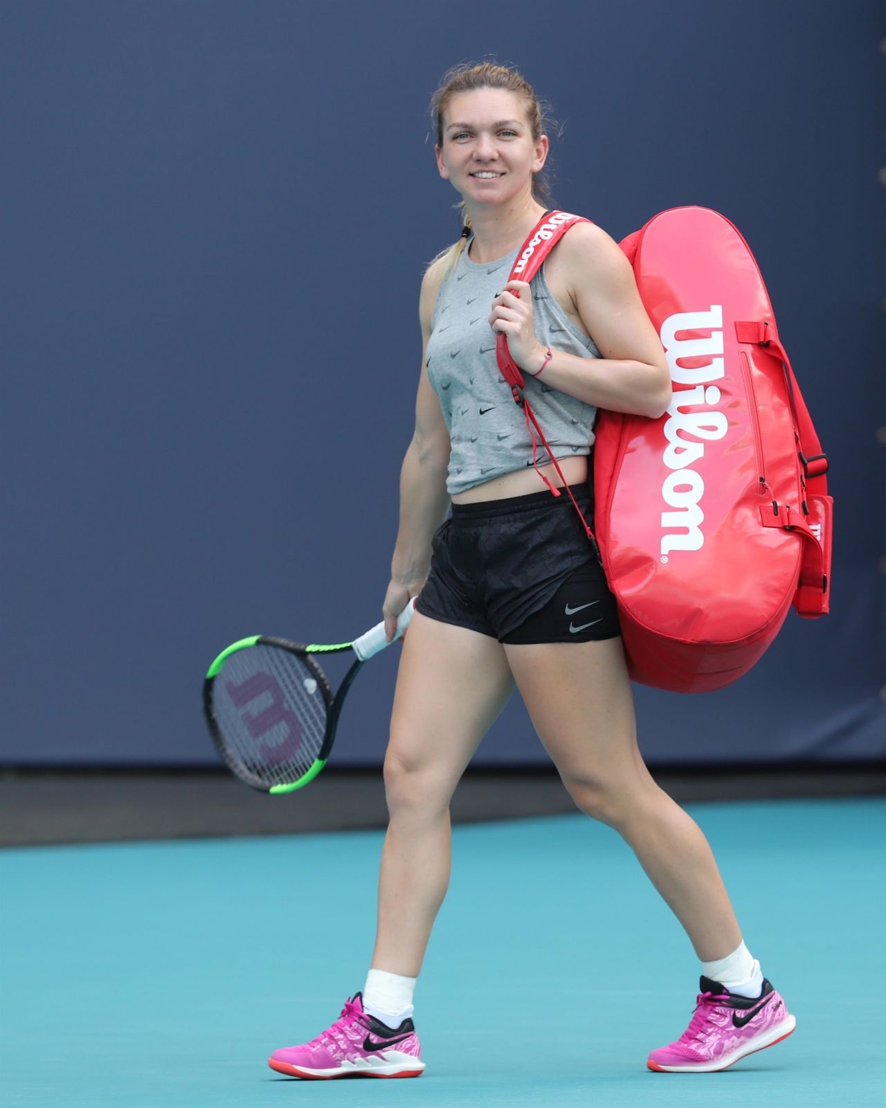 Simona Halep – Practice Prior to the Start of the Miami Open Tennis Tournament 03/16 ...