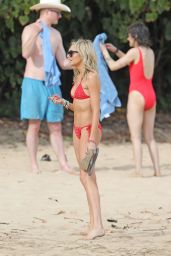 Stephanie Pratt in a Red Bikini on the Beach in Hawaii 03/09/2019