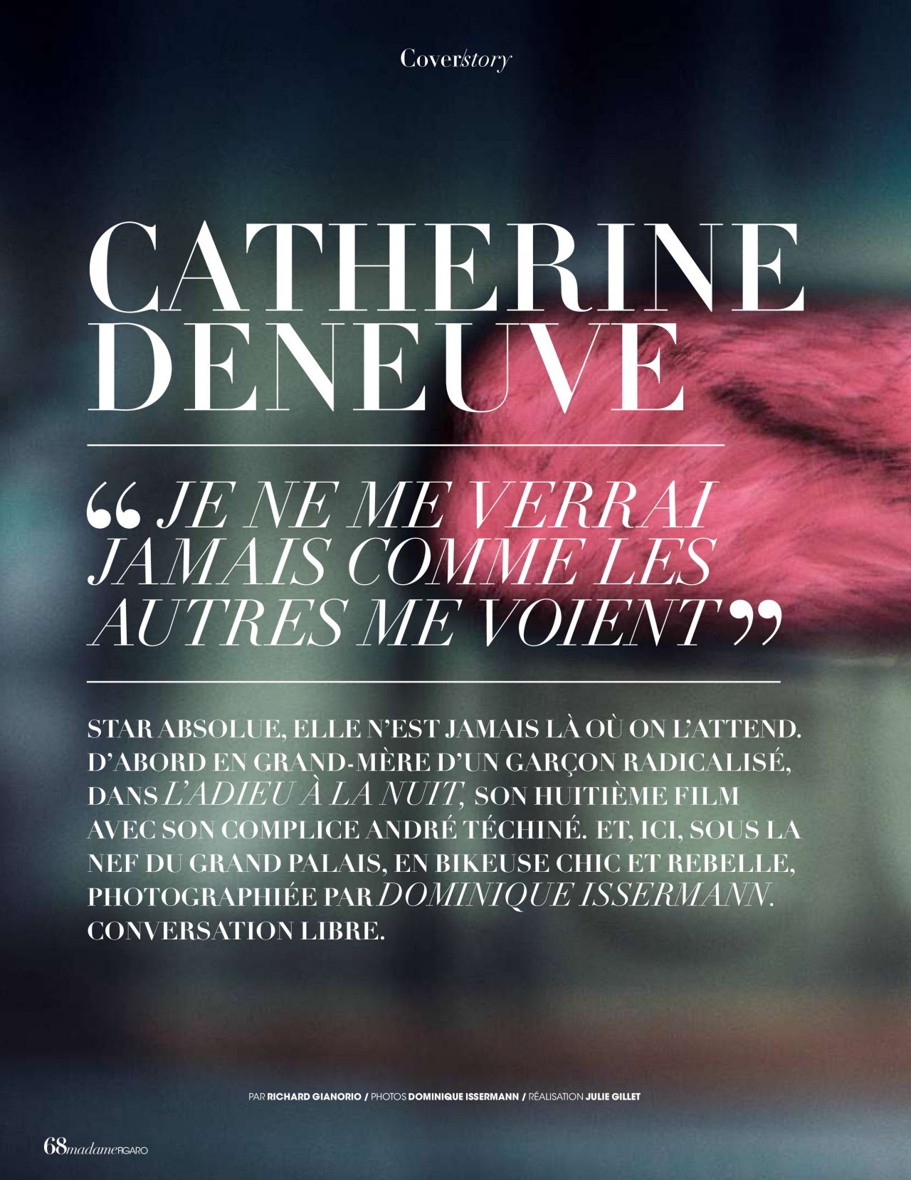 Catherine Deneuve - Madame Figaro 04/12/2019 • CelebMafia