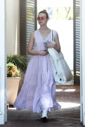 Elle Fanning in Maxi Dres Shopping in West Hollywood 04/06/2019