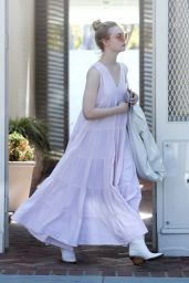 Elle Fanning in Maxi Dres Shopping in West Hollywood 04/06/2019