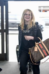 Elle Fanning Travel Style - LAX Airport in Los Angeles 04/03/2019