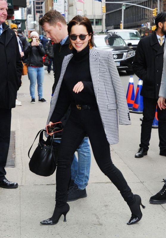 Emilia Clarke Arriving to Appear on The Late Show with Stephen Colbert 04/02/2019