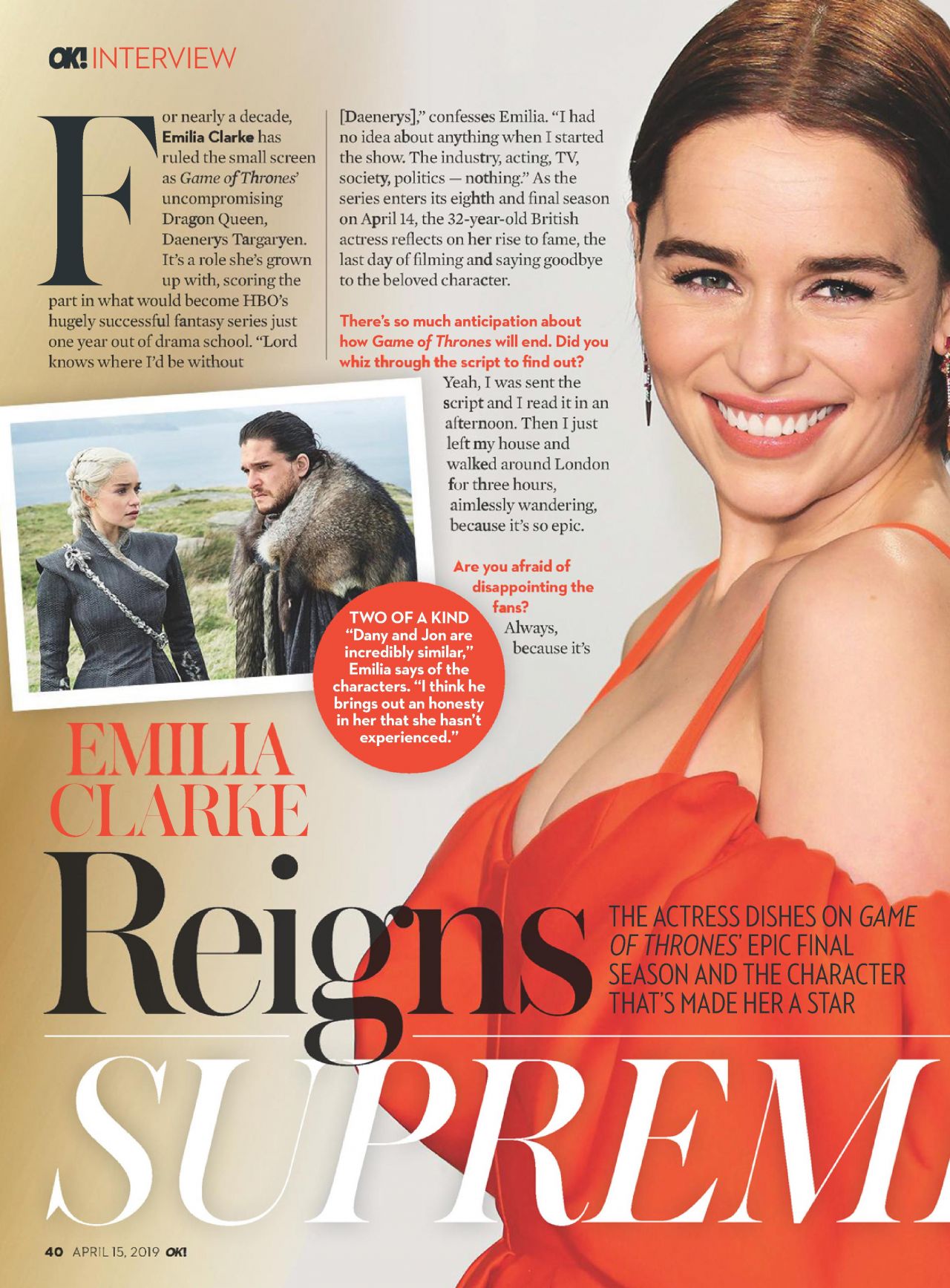 Emilia Clarke - OK! Magazine USA April 2019 Issue • CelebMafia