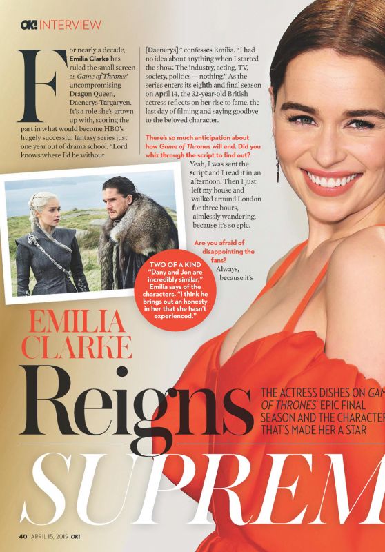 Emilia Clarke - OK! Magazine USA April 2019 Issue