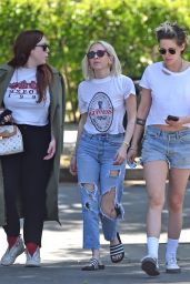Kristen Stewart in Jeans Shorts - Leaving Little Dom