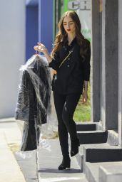 Lily Collins - a Trip to the Dry Cleaners in West Hollywood 04/18/2019