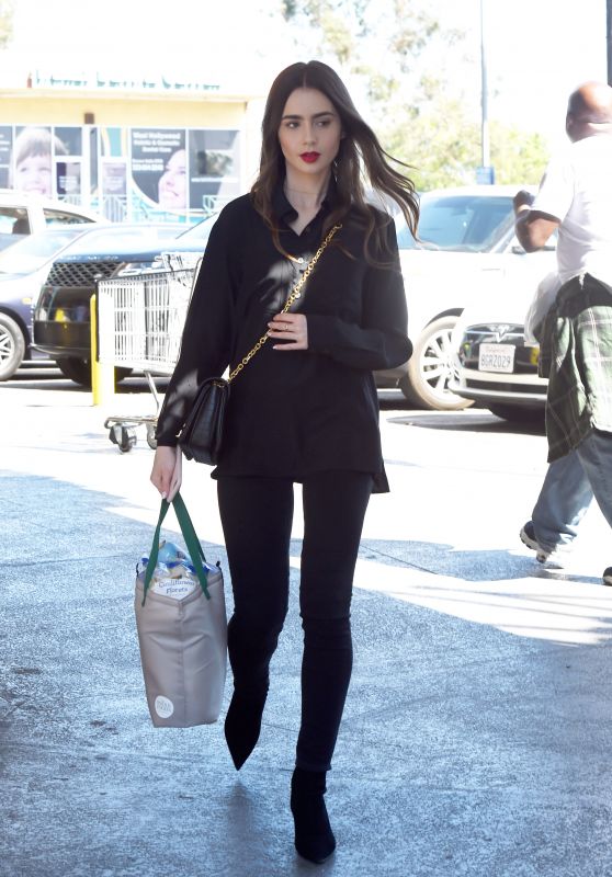 Lily Collins - Shopping at Whole Foods in West Hollywood 04/18/2019