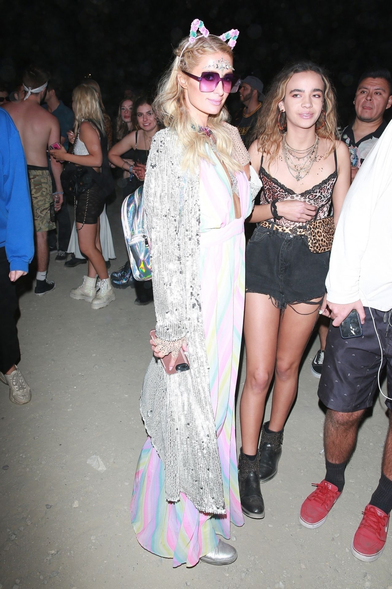 Paris Hilton in a Rainbow Fantasy Dress at Coachella 04/12/2019 ...
