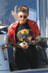 Ruby Rose Wearing an I conic Batman T-Shirt - LA 04/17/2019