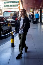 Suki Waterhouse in Travel Outfit - Tegel Airport in Berlin 04/23/2019