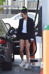 Vanessa Hudgens Pumps Gas in LA 04/02/2019
