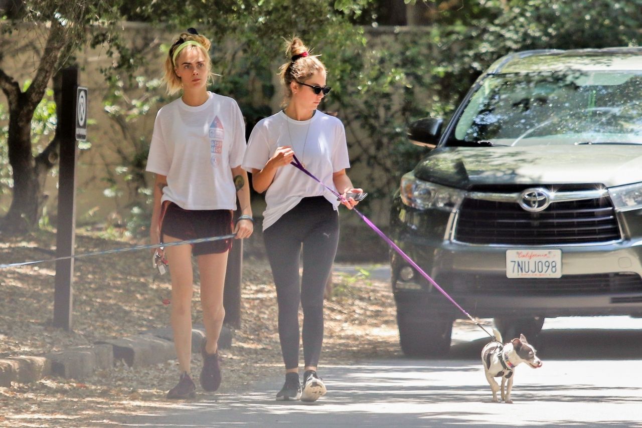 Cara Delevingne and Ashley Benson - Hike With Their Dogs in Studio City ...