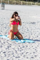 Claudia Romani in Bikini on the Beach in South Beach 05/19/2019