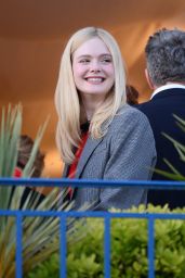 Elle Fanning on the Balcony of the Martinez Hotel Cannes 05/13/2019