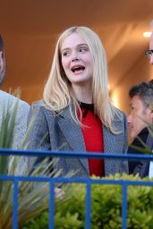 Elle Fanning on the Balcony of the Martinez Hotel Cannes 05/13/2019