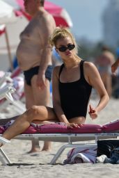 Hailey Clauson in Swimsuit on the Beach in Miami 05/09/2019