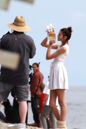 Kaia Gerber - Filming a New Add Campaign for Marc Jacobs Daisy Perfume in Malibu 05/08/2019