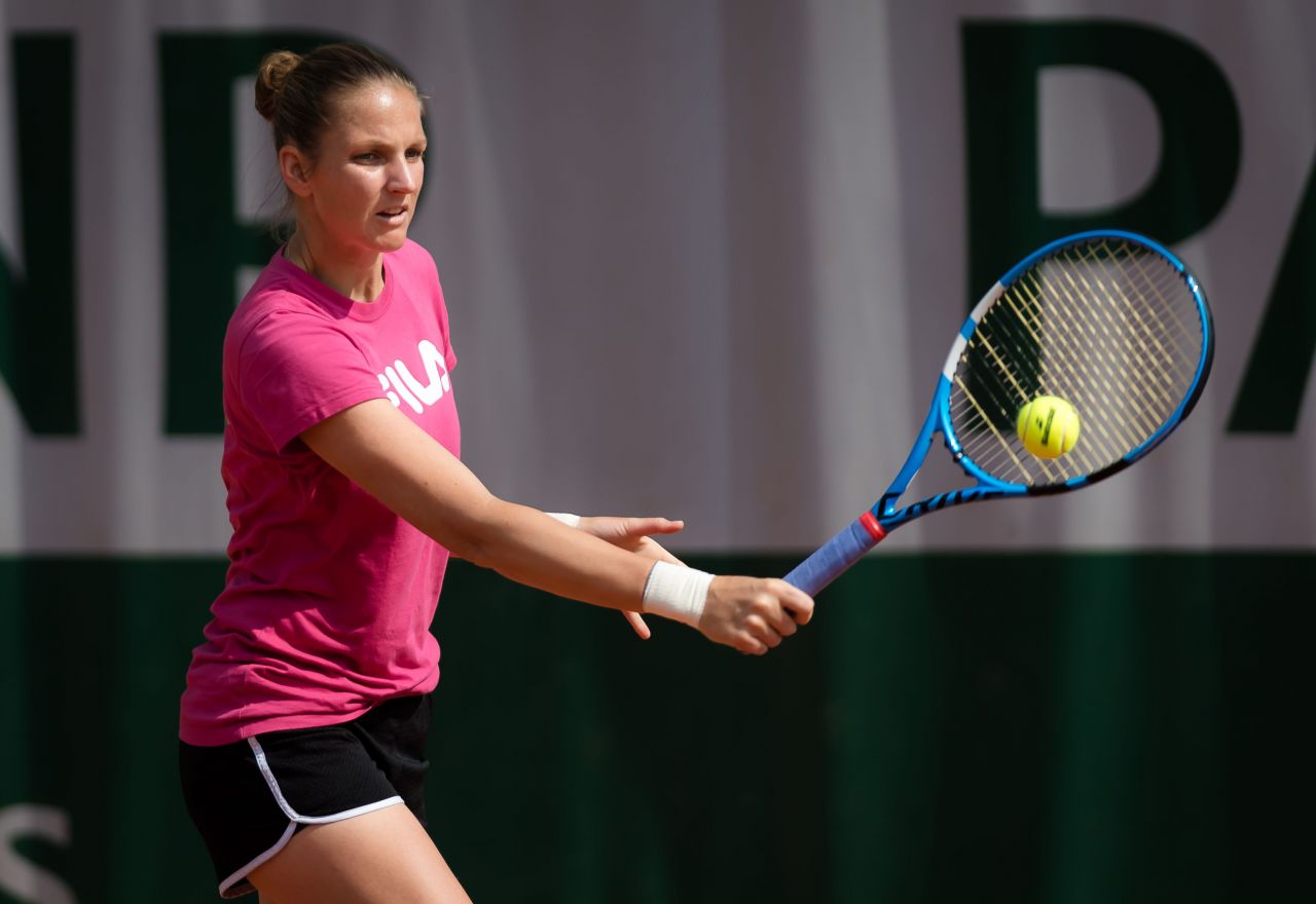 Karolina Pliskova – Practises During the Roland Garros in Paris 05/24