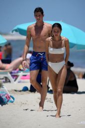 Kelsey Merritt and Conor Dwyer on the Beach in Miami 05/14/2019