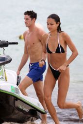 Kelsey Merritt and Conor Dwyer on the Beach in Miami 05/14/2019