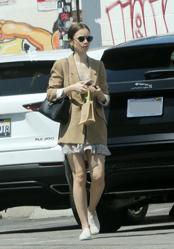 Lily Collins at Mind & Body Acupuncture in LA 05/17/2019