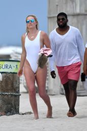 Lindsey Vonn in Swimsuit on the Beach in Miami 05/04/2019