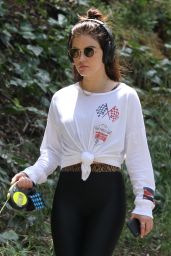 Lucy Hale - Walking Her Dog in Los Angele 05/01/2019