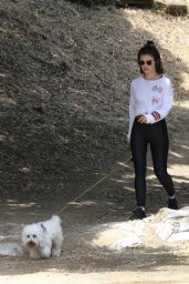 Lucy Hale - Walking Her Dog in Los Angele 05/01/2019